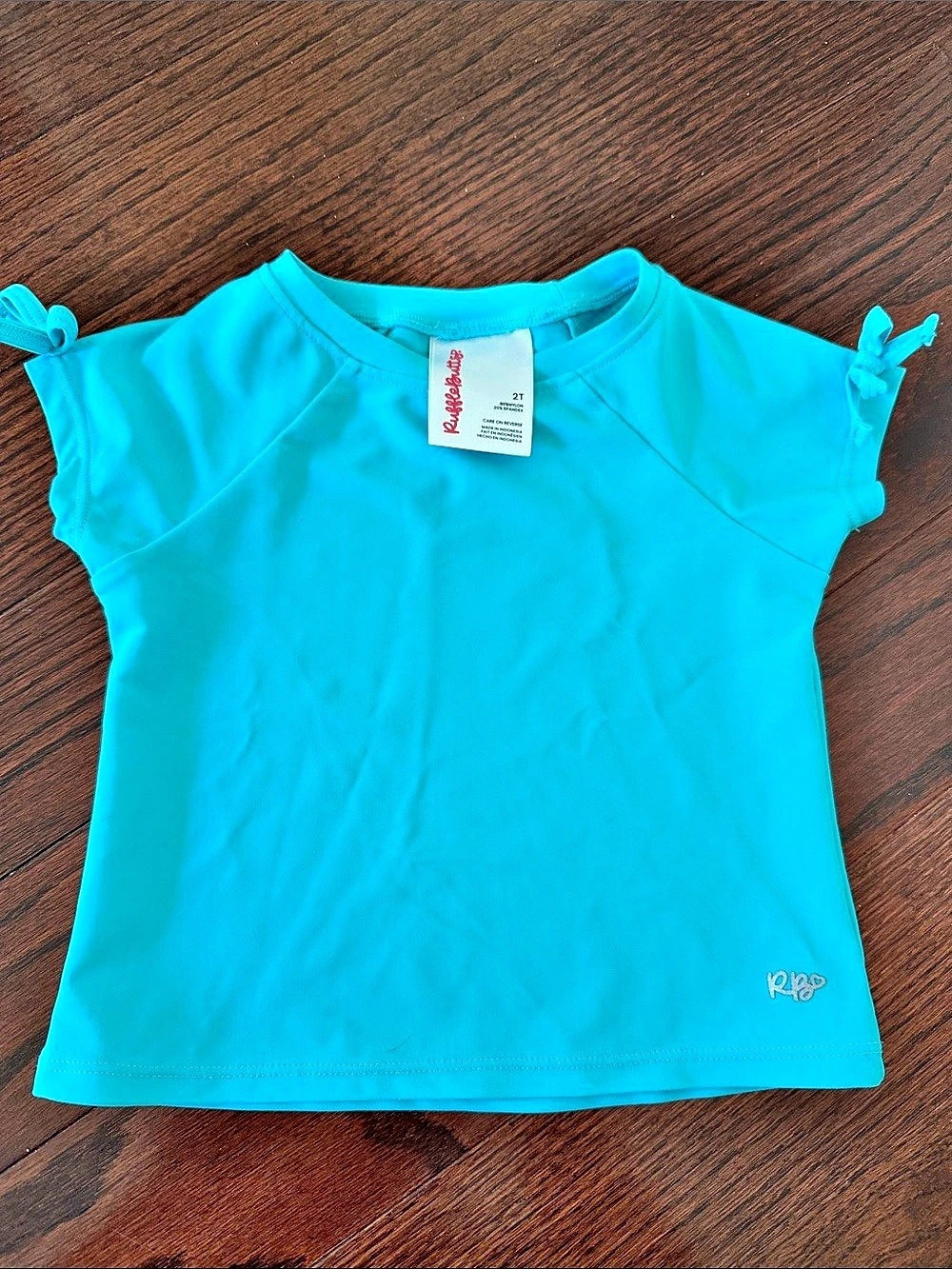 RuffleButts Short Sleeve Top in Blue Size 2T